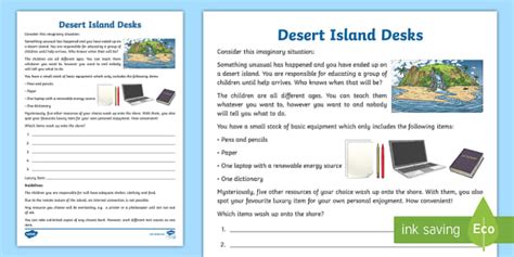 Desert Island Desks Worksheet Worksheet Teacher Made
