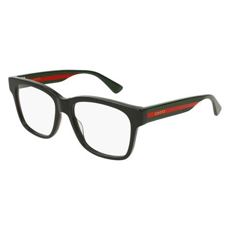 gucci unisex rectangular eyeglasses gg0342o 001 54mm black demo lens