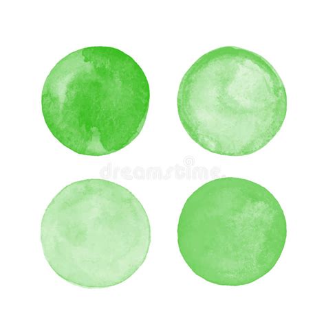 Green Isolated Watercolor Paint Circle Stock Illustration