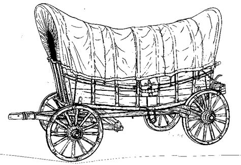 Covered Wagon Pages Realistic Coloring Pages