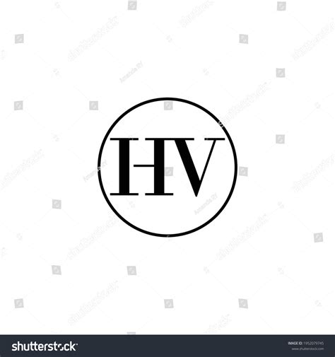 Letra HV diseño inicial del logotipo vector de stock libre de