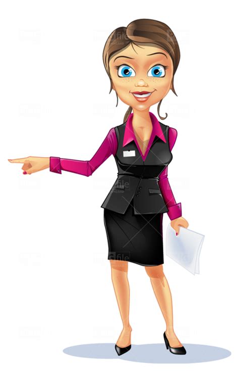 Pointing Business Women Cartoon Character Png Photo 493 Pngfile