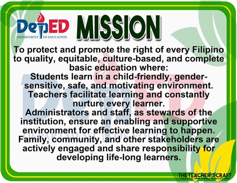 Deped Vision Mission Core Values Poster