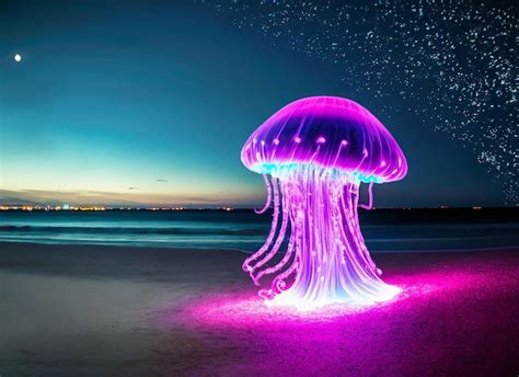 Premium Photo Luminescent Jellyfish Leuchtqualle Pelagia Noctiluca