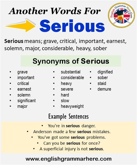 Another Word For Serious What Is Another Synonym Word For Serious