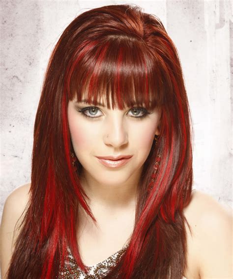 Long Hairstyles Red Highlights Prom Hairstyles For Medium Hair