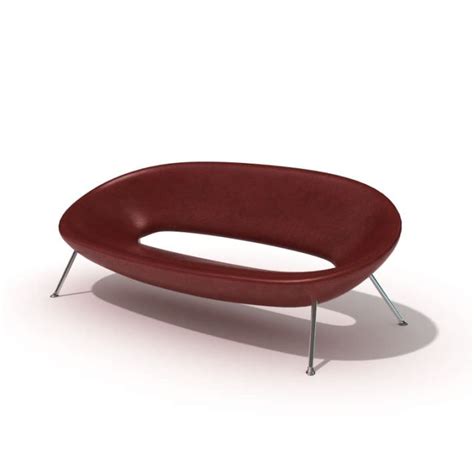 The eros sofa features an oval design with extremely comfortable back and seat cushions. Red Modern Oval Sofa 3D model | CGTrader