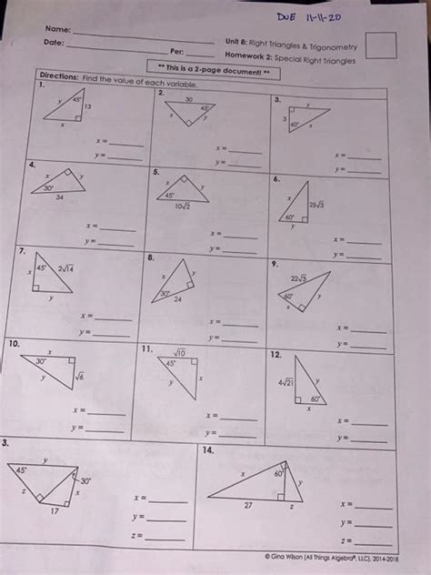 456) law of sines (p. Unit 8 Right Triangles And Trigonometry Key / Unit 3 Right Triangle Trig Mrs Anderson S Class ...