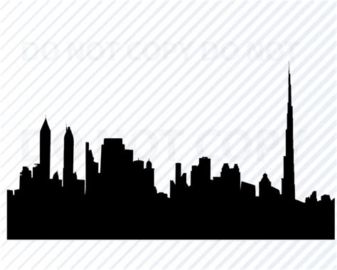 Dubai Skyline Svg Files For Cricut City Skyline Clipart City Etsy