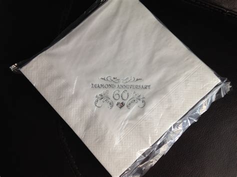 60th Diamond Anniversary Napkins Party Tableware Pack Of 15 X Etsy Uk