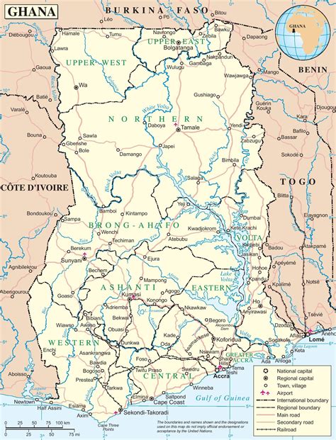 Ghana Maps Printable Maps Of Ghana For Download