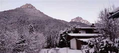 View Of A Snowy House And Snowy Nature In The Tyrolean Alps With
