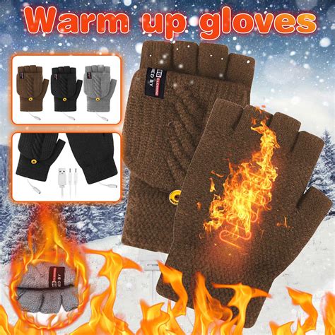 Electric Heated Gloves Outdoor Winter Warmer Leather Rechargeable Li