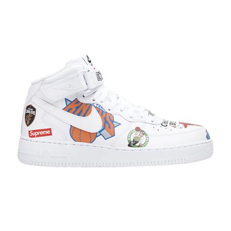 Compare Prices Of Supreme X Nba X Air Force 1 Mid 07 White Sneakdex