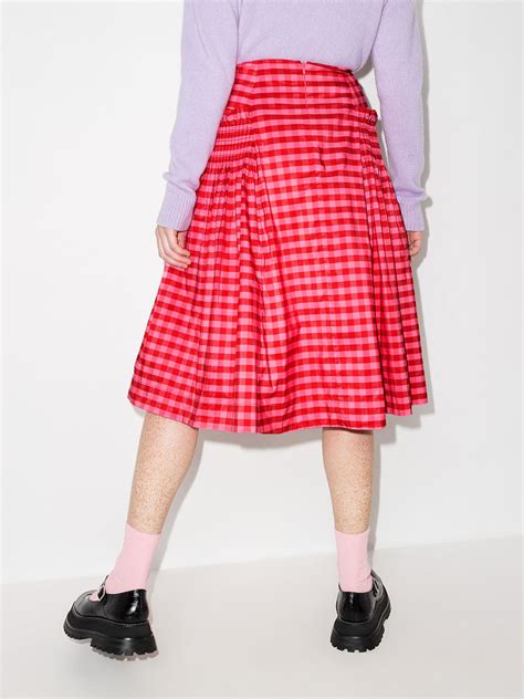 molly goddard fennel gingham skirt farfetch