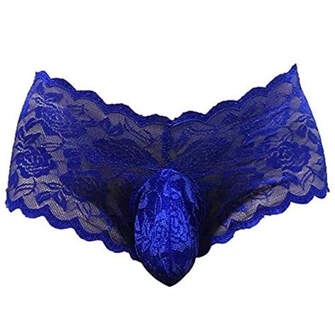 Buy Sissy Pouch Panties Men S Silky Lace Bikini Briefs G String Underwear Sexy For Men Online At