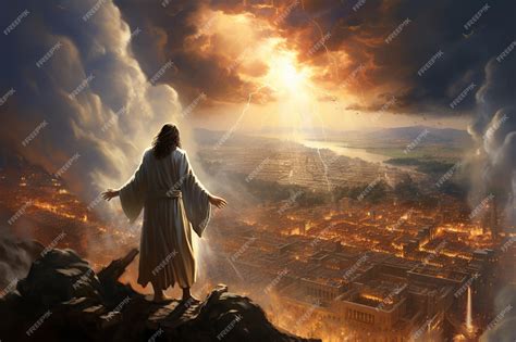 Premium AI Image | Revelation of Jesus Christ Biblical Jerusalem