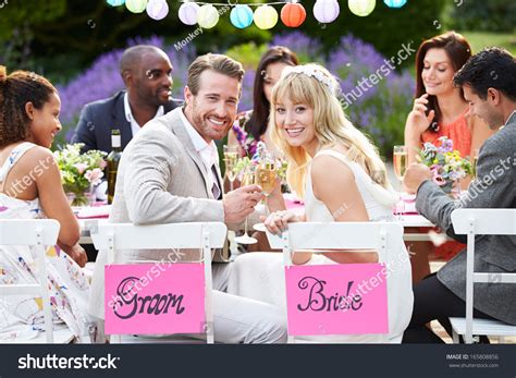 Bride Groom Enjoying Meal Wedding Reception Stock Photo Shutterstock