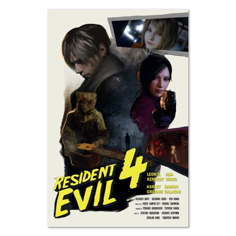 Resident Evil 4 Remake Poster Retro Movie Style Art High Etsy Uk