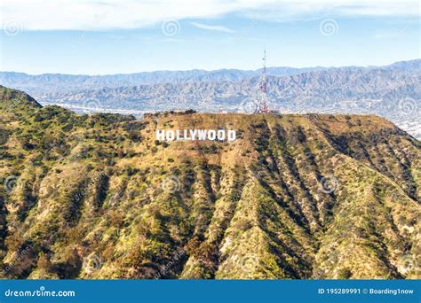 Hollywood Sign Los Angeles Aerial View Hills Editorial Photo Image Of