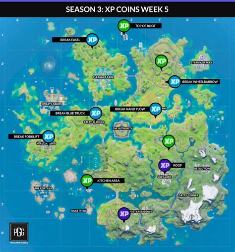 In this video we look at the every major season 5. Fortnite Season 3 XP Coin Locations - Maps for All Weeks ...