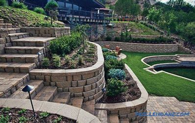 Available in 3 different colors and constructed by combining. Do-it-yourself retaining wall - features and installation (+ photos)