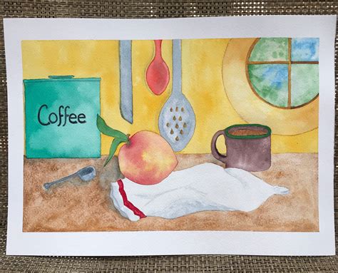 Kitchen Water Color Painting Watercolor Paintings Watercolor Colour