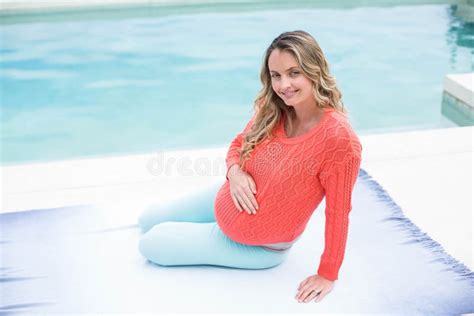 Pregnant Woman Relaxing Outside Stock Image Image Of Apartment Resting 66174429