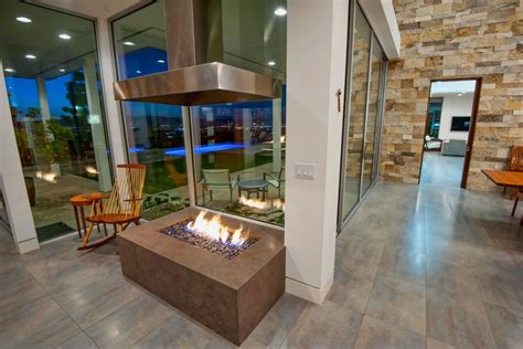 Modern Neutral Living Room With Sleek Fireplace Hgtv