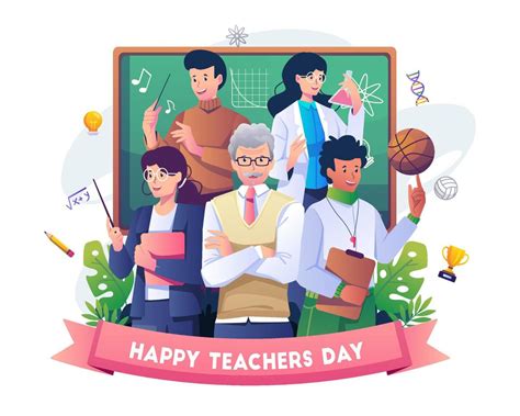 Happy Teachers Day With A Group Of Teachers From Various Subjects