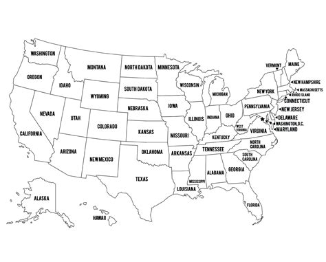 Free United States Map Black And White Printable Download Free United States Map Black And White