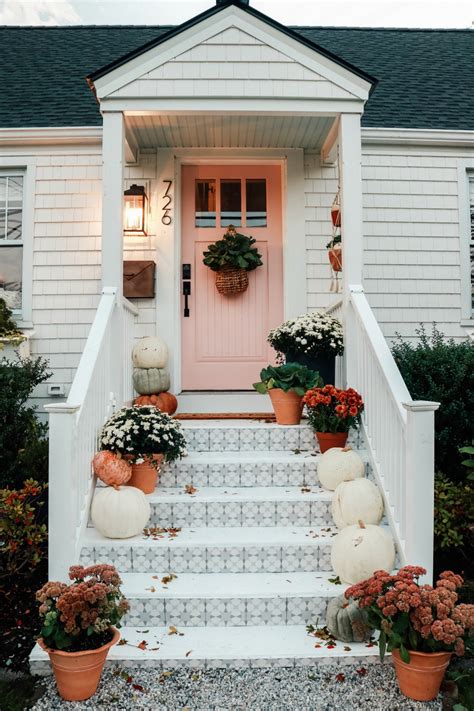 Fall Front Porch And Tile Front Steps Nesting With Grace
