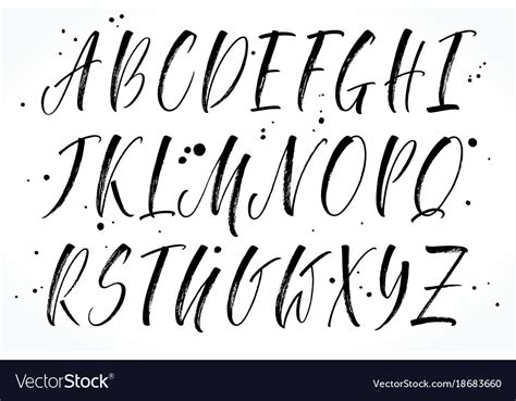Alphabet Brush Lettering Royalty Free Vector Image
