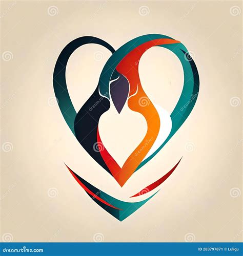 Ethereal Love: Heartfelt Connections Stock Illustration - Illustration