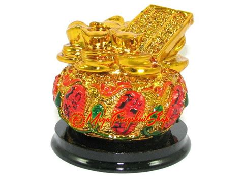 Golden Feng Shui Wealth Pot With Abacus