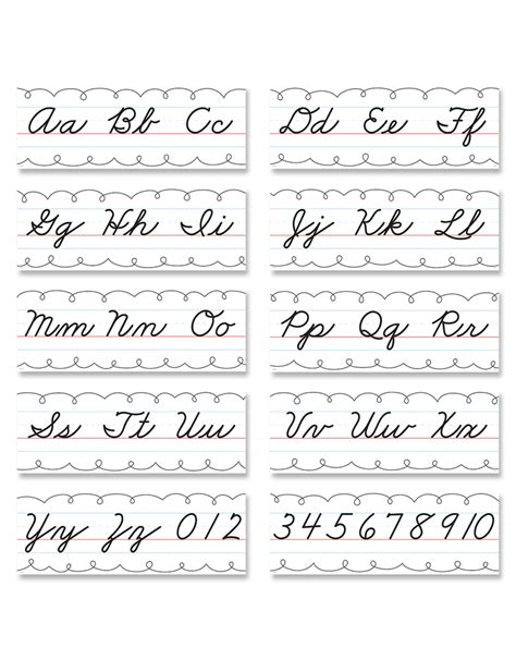 Alphabet Line Cursive Handwriting Bulletin Bd Tools 4 Teaching