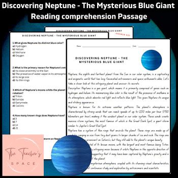 Discovering Neptune The Mysterious Blue Giant Reading Comprehension