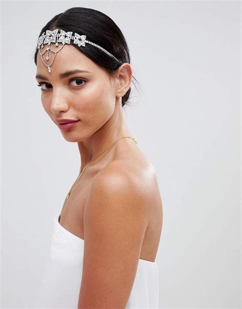 Asos Design Bridal Hair Crown With Crystal Detailing In Silver Ad