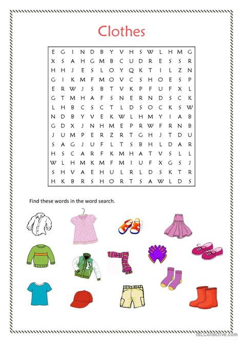 Clothes Word Search Word Search English Esl Worksheets Pdf And Doc