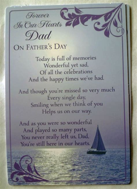 Fathers Day Graveside Bereavement Memorial Grave Cards Keepsake