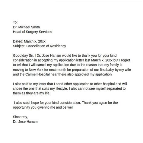 Application Withdrawal Letter Sample