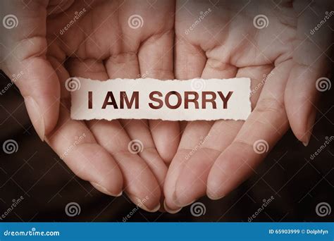 I Am Sorry Text On Hand Stock Image Image Of Text Message 65903999