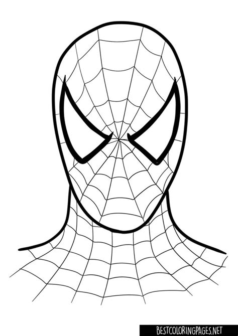 Spiderman Mask Coloring Page For Kids Free Printable Coloring Pages