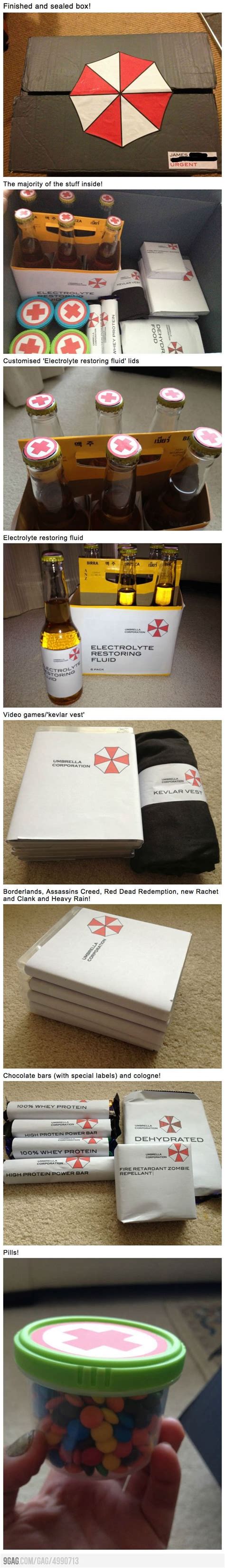 I made this as a gift for a friend for her birthday! Resident Evil Inspired Zombie Survival Kit | Zombie survival kit, Diy gifts for boyfriend ...