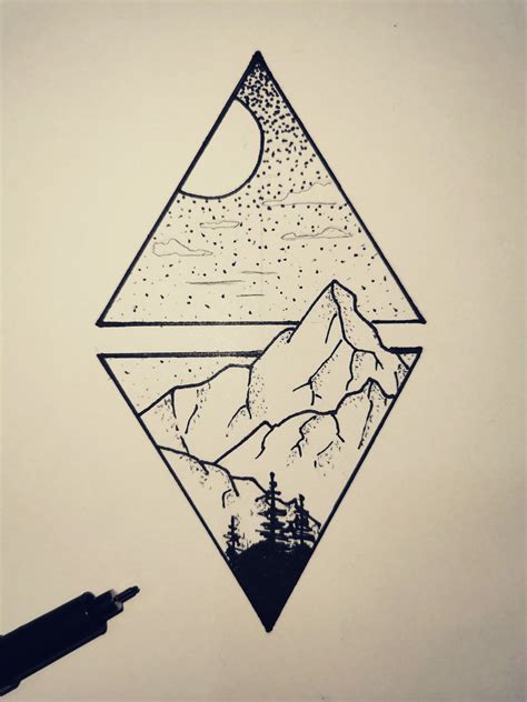 View In Triangles Drawing Triangle Drawing Geometric Mountain Tattoo