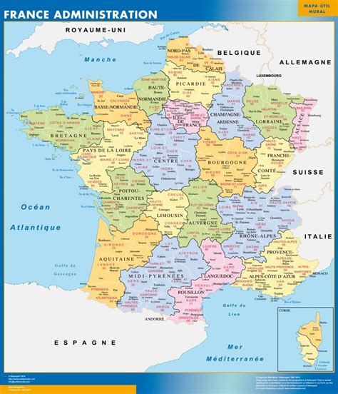 Map Of France Departments Wall Maps
