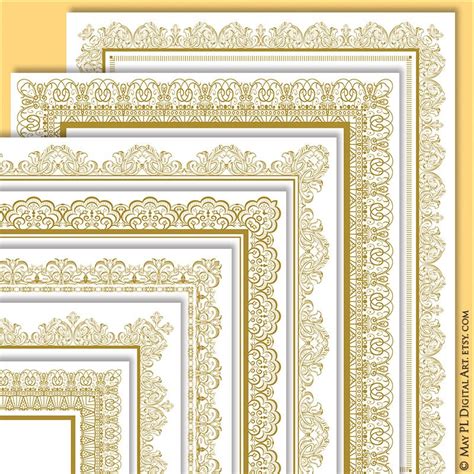 Page Border Gold Certificate Frame Clipart Create Your Own