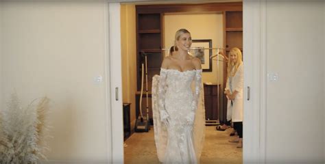 Watch Hailey Baldwins Final Wedding Dress Fitting Video Popsugar Fashion