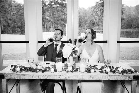 Cheers To The Bride And Groom In The Moment Wedding Reception Photo
