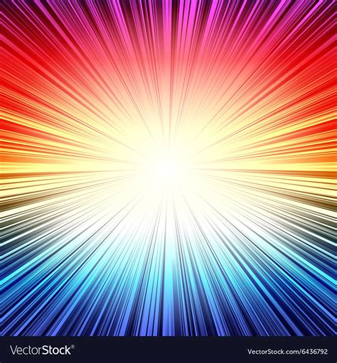Rainbow Radial Stripes Burst Explosion Background Vector Image